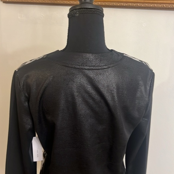 NWT New York & Company Faux Leather Faux Fur Leopard Print Bomber Jacket, Sz XS. - Picture 7 of 12